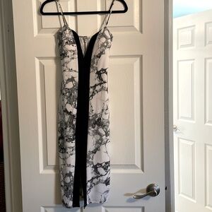 Marble Print Pencil Dress